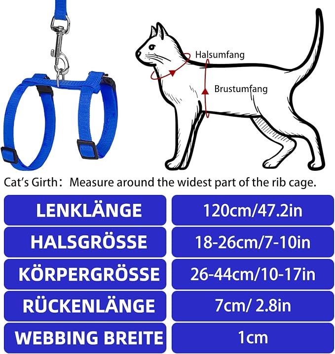 PUPTECK Adjustable Cat Harness and Leash Set Escape Proof Kitten Strap Collar - Image 2