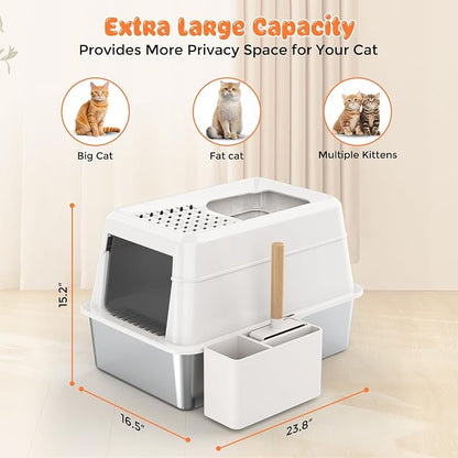 URPOWER Stainless Steel Cat Litter Box - Image 3