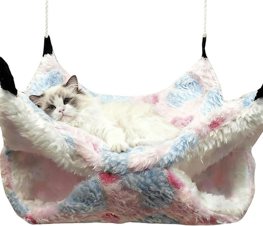Cat Hammock for Cage, Soft Warm Hanging Bed for Kitten, Guinea Pig, Chinchilla by OINEEDU