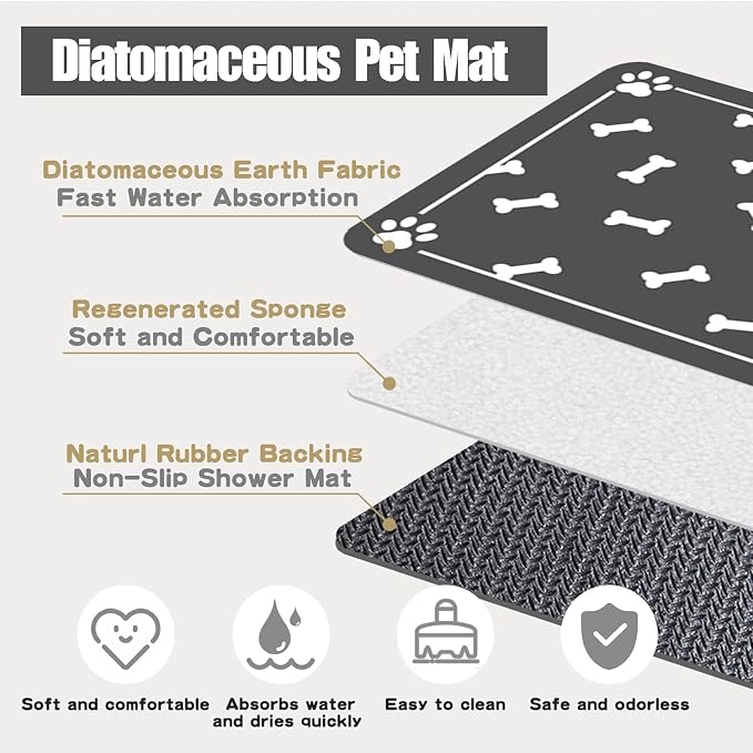 Large Pet Feeding Mat, Absorbent Quick Dry Dog Mat - Image 7