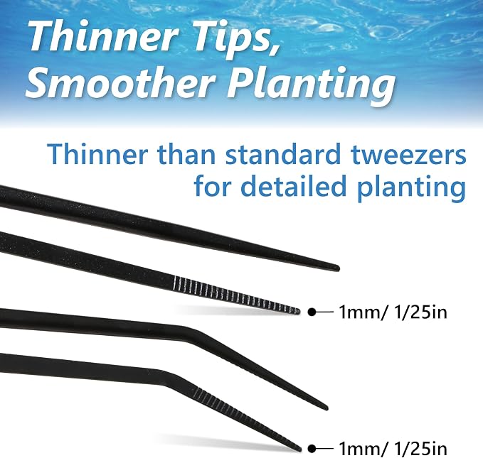 Long Tweezers for Aquascaping, 2 Pack 25cm / 9.8in Fine Tip 1mm – Tools for - Image 4