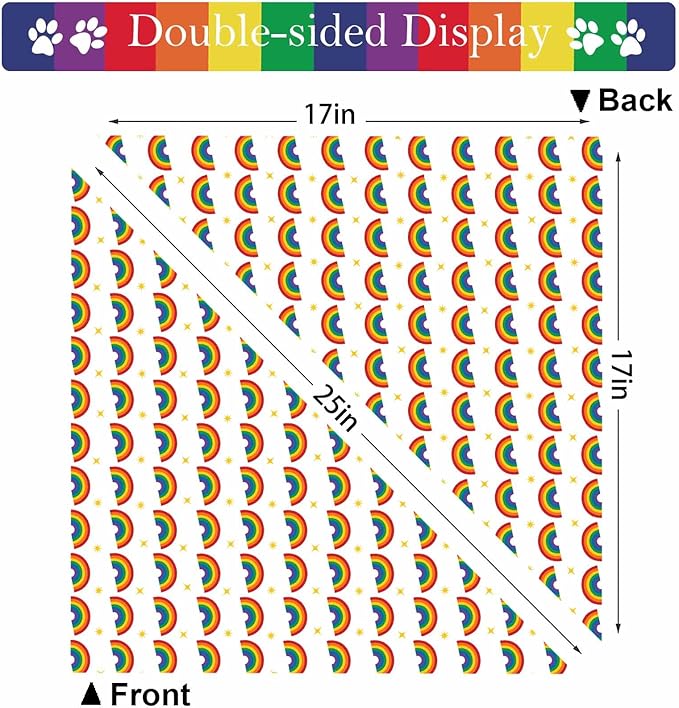 Rainbow Dog Bandanas Love is Love Pride Triangle Bibs Dog Paw Pet Scarf - Image 3