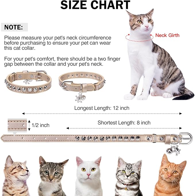 Leather Cat Collars for Boy Girl Cats - Image 5