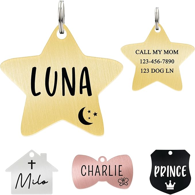 Ultra Joys Cat ID Tag Personalized Pet Tags, Durable Stainless Steel Small Pet by UltraJoys