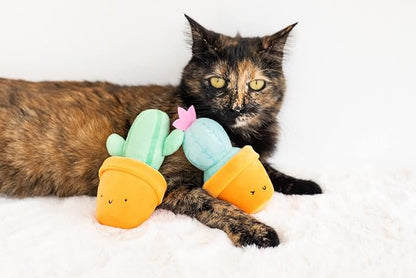 Pearhead Prickly Plants Cat Toy Set, Cute Catnip Toys, Plush Cactus Interactive - Image 5