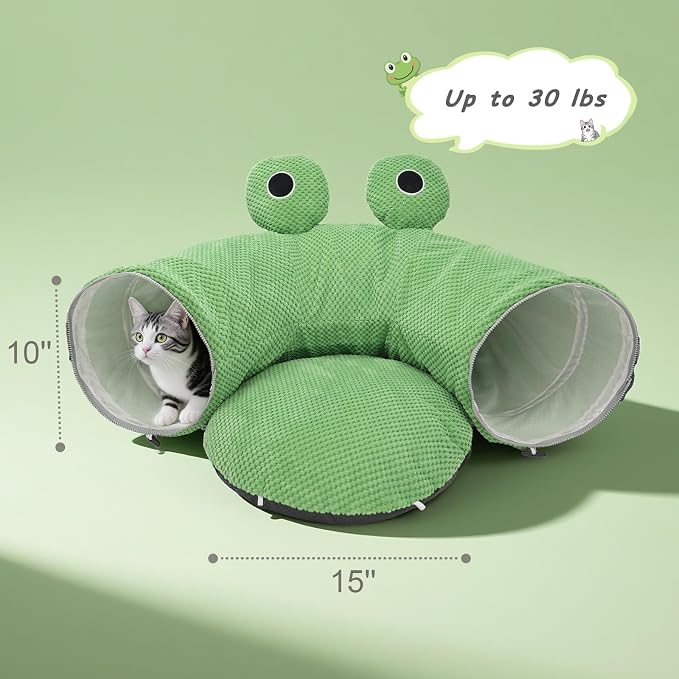 Cat Tunnel Bed for Indoor Cats, Peekaboo Cat Cave Bed, Soft Cat Donut Tunnel - Image 6