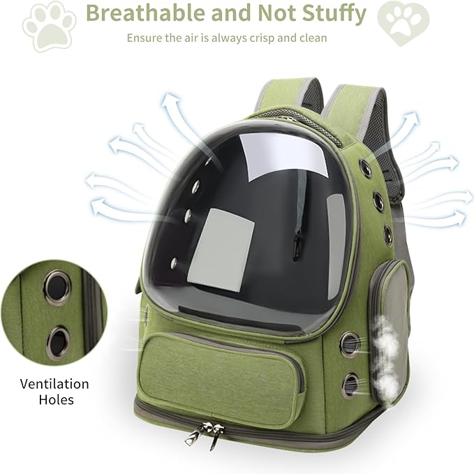 Cat Backpack Carrier for Cats and Small Dogs, Breathable Cat Bubble Backpack - Image 2