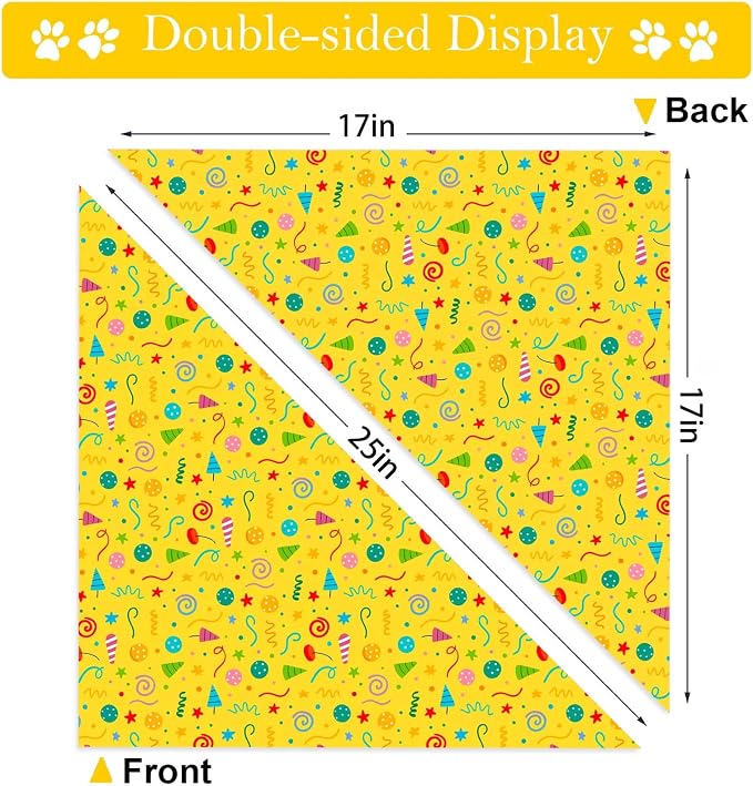 Birthday Dog Bandanas, Double Side Reversible Large Pet Bandanas, Celebration - Image 6