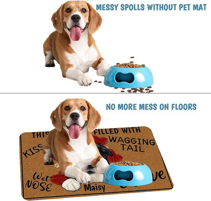 Personalized Dog Cat Mat with Name Photo Custom Placemat Feeding Mats - Image 5