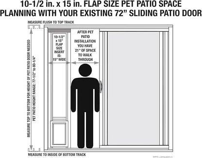 Ideal Pet Products Aluminum Pet Patio Door, Adjustable Height 77-5/8" to 80-3/8" - Image 2