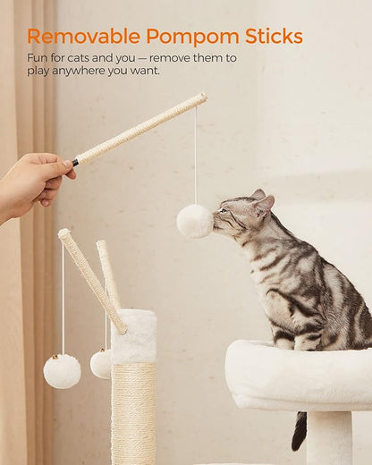 Feandrea Cat Tree with Litter Box Enclosure, 59-Inch Modern Cat Tower, 2-in-1 - Image 4