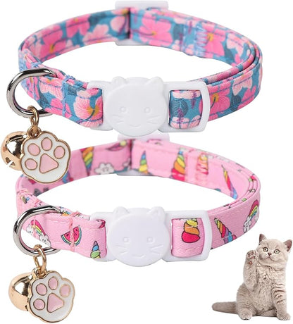 Unique Style Paws Pink Cat Collar, Breakaway Cat Collar by Uniquestylepaws