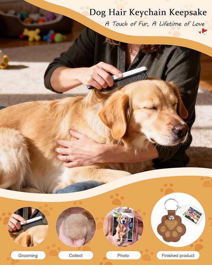 Seyaa Pet Memorial Gifts for Dog Owner Lovers, Dog Hair Storage Keychain - Image 3