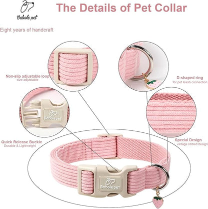 Cute Corduroy Dog Collar - Image 3