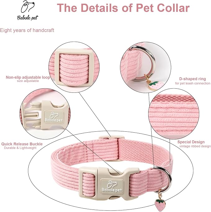 Cute Corduroy Dog Collar - Image 3