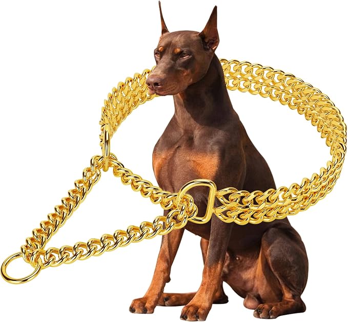 Gold 18K Gold Dog Chain Collar by KINGOLDOS