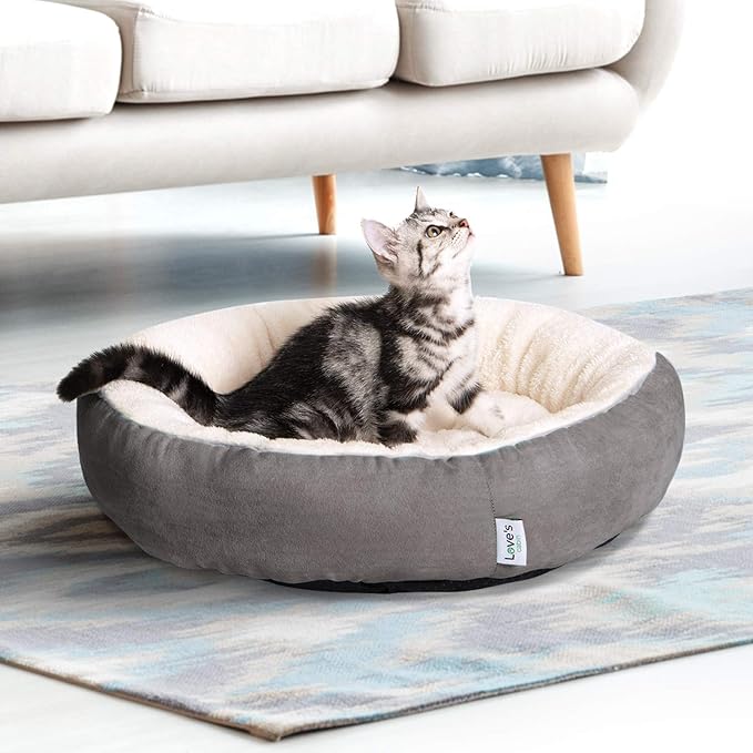 Love's cabin Round Donut Cat and Dog Cushion Bed, 20in Bed - Image 2