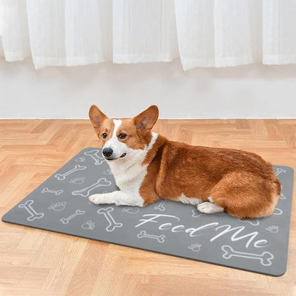 Le courant Dog Bowl Mats for Feeding, Cat Feeding Mat, Non-Slip Super Absorbent - Image 6