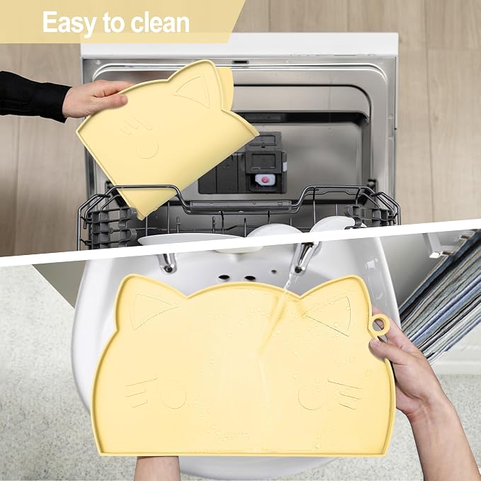 Coomazy Cat Food Mat, Thicker Dog Feeding Mat - Image 6