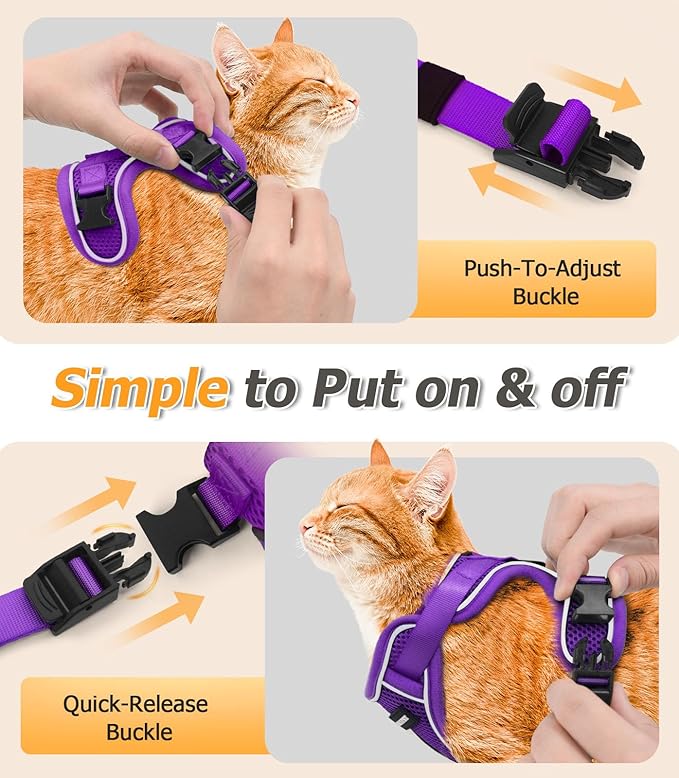 Halypet Cat Harness and Leash Set Escape Proof Adjustable Cat Leash Comfortable - Image 8