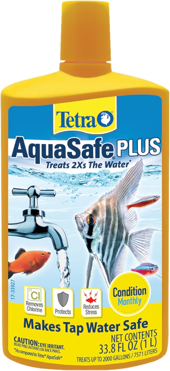 Tetra AquaSafe Plus, Aquarium Water Conditioner And Dechlorinator, 33.8 Ounces by Tetra