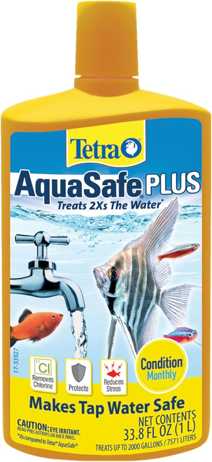 Tetra AquaSafe Plus, Aquarium Water Conditioner And Dechlorinator, 33.8 Ounces by Tetra