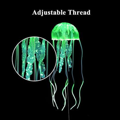 Lpraer 6 Pieces Glow Aquarium Ornaments Artificial Glow Floating Jellyfish - Image 3