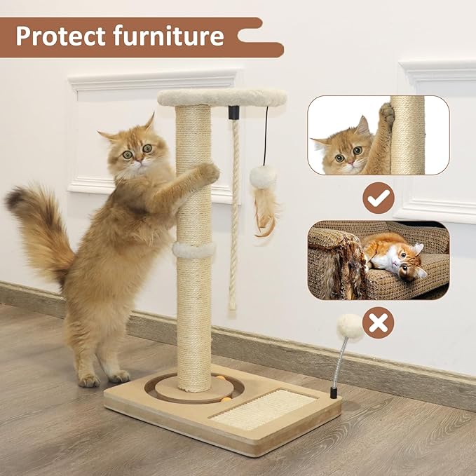 PAWSFANS Cat Scratching Post, Sisal Scratch Posts - Image 5