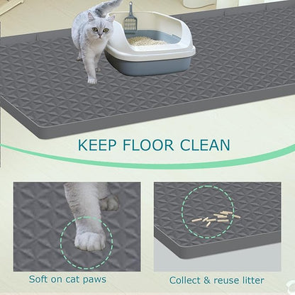 Cat Litter Mat for Litter Box, Silicone Large Cat Litter Trapping Mat - Image 3