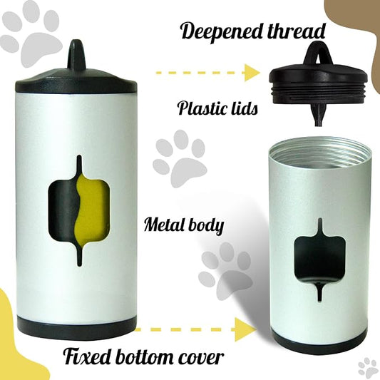 Metal Dog Poop Bag Holder w/Leash Clip|Durable Scratch-Resistant Aluminum|15 - Image 2