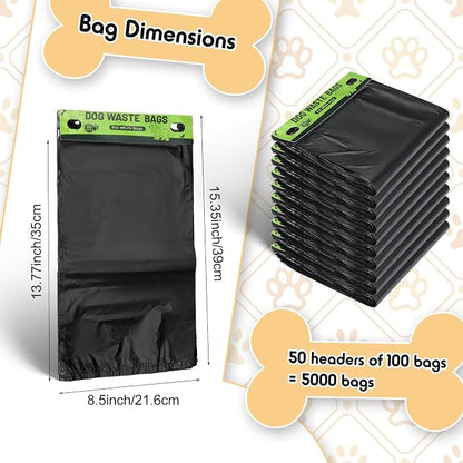Ireer 5000 Pcs 50 Counts 5000 Pcs Header Bag Bulk Dog Pet Waste Bags Poop Easy - Image 2