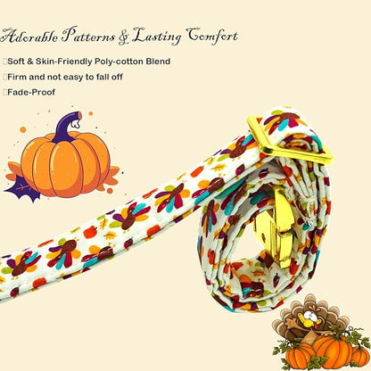 Thanksgiving Dog Collar, Turkey Dogs Collars Bow Tie Pet Collar Adjustable Pet - Image 4