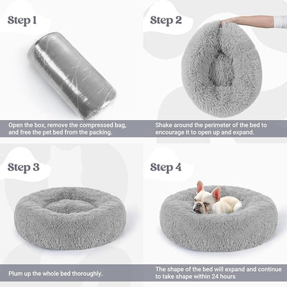 rabbitgoo Dog Bed for Small, 24 inches Machine Washable, Fluffy Donut Pet Bed - Image 9
