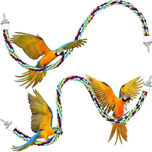 Weewooday 2 Pcs Bird Rope Perches Climbing Rope Bird Cage Accessories by Weewooday