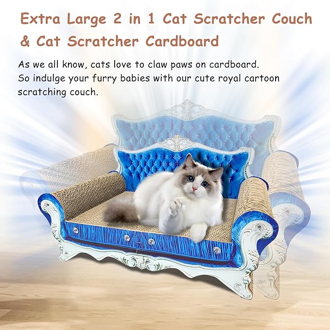 Luxury Cardboard Cat Scratcher Sofa Bed, Couch Shaped Cat Scratching Board - Image 6