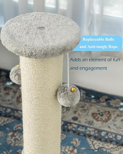 Kilodor 34Inch Tall Cat Scratching Post, 4.3Inch Diameter Large Sisal Cat - Image 4