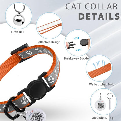 Cat Collar Breakaway with QR Code Name Tag, Reflective Kitten Collars with Bell - Image 7