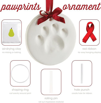Pearhead Clay Pawprint Christmas Ornament, Pet Owner Holiday Gift, Dog or Cat - Image 3