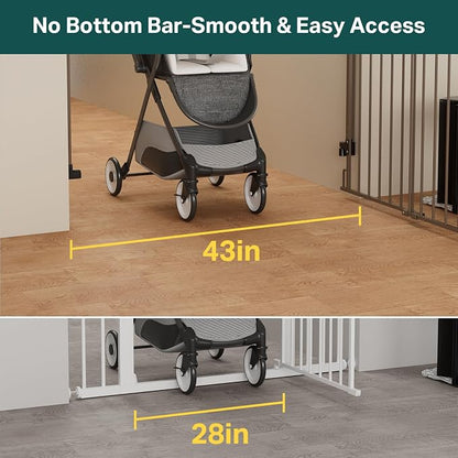 Cumbor 29.2–43" Baby Gate for Stairs, Wall-Mounted, Expandable No Bottom Bar - Image 9