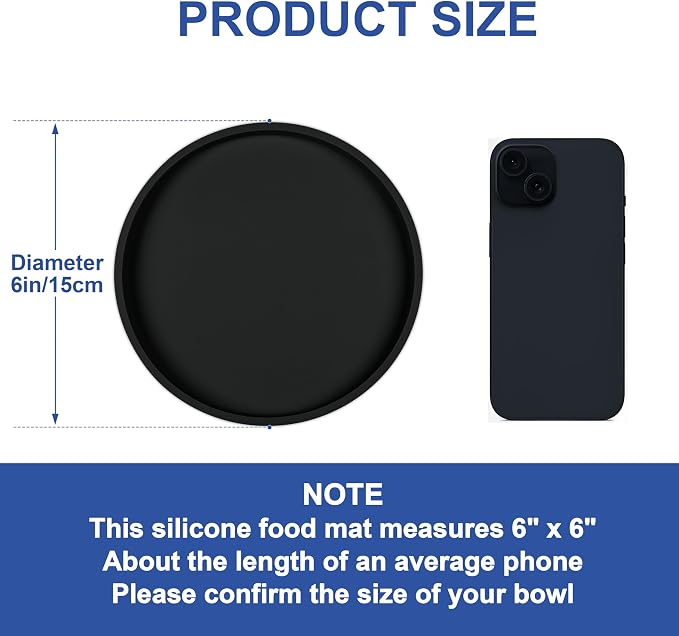 Arespark Pet Silicone Food Mat, Round Eating Tray - Image 5