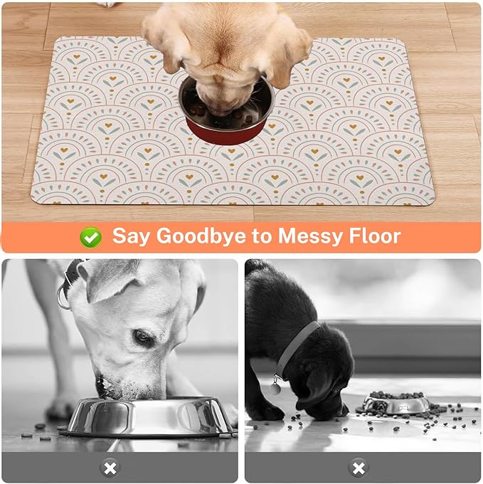 Absorbent Pet Dog Bowl Mat for Food and Water, Pet Cat Food Feeding Mat - Image 3