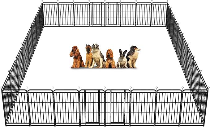 Heavy Duty Dog Playpen: 32 Steel Panels 47" Height, Square Steel Pipe by Committedtobetterpetlife