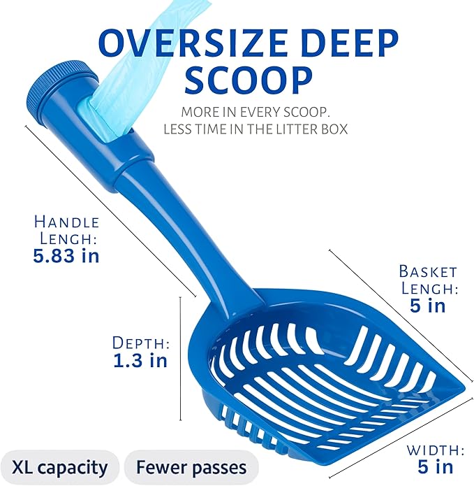 2-in-1 Pooper Scooper with Bag Attachment, Cat Litter Shovel Scoop with Bag - Image 5