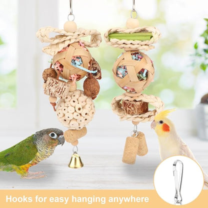 Wontee Bird Toys Colorful Shredding Crinkles Foraging Toys Natural Sola Ball - Image 6