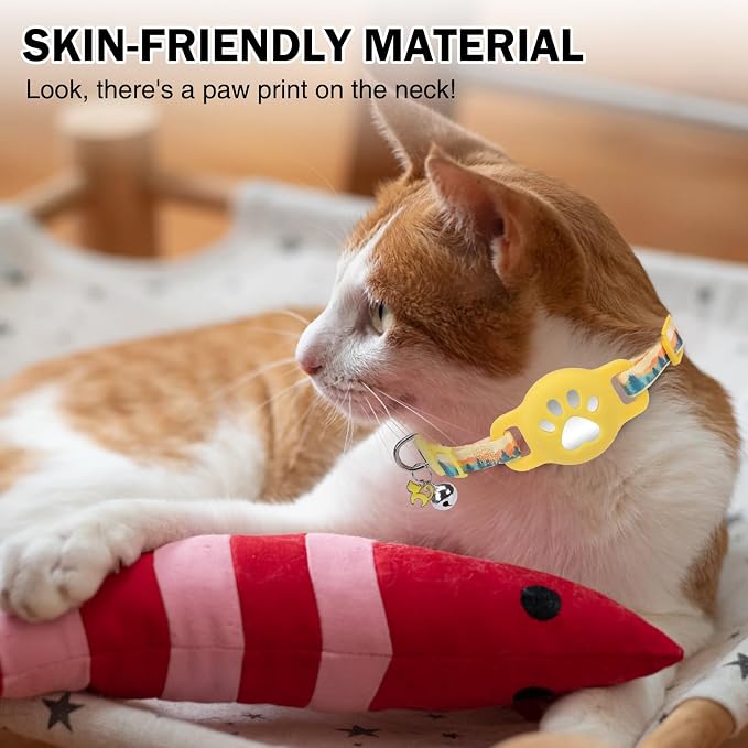 Airtag Cat Collar Breakaway, Cute GPS Cat Tracker Collars - Image 3