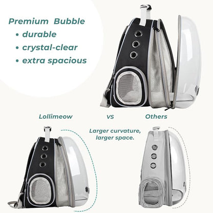 Lollimeow Cat Carrier Backpack, Expandable Bubble Pet Carrier - Image 4