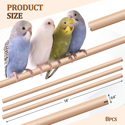 Sintuff 8 Pcs Bird Perches for Cage Accessories, Wooden Perch Rods Replacement - Image 2