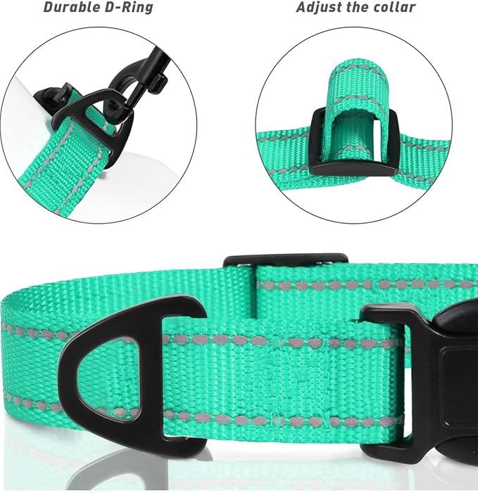 TagME Reflective Nylon Dog Collars, Adjustable Classic Pet Collar - Image 4
