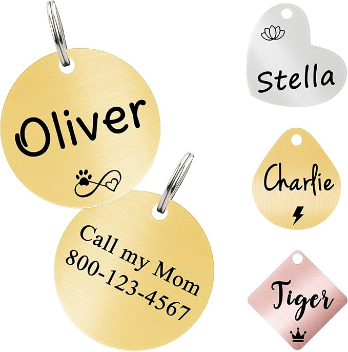 Ultra Joys Cat ID Tag Personalized Pet Tags, Durable Stainless Steel Small Pet by UltraJoys