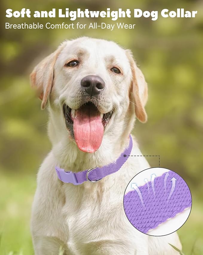 Dynmeow Soft and Breathable Cotton Dog Collar, Durable Adjustable Heavy-Duty - Image 6